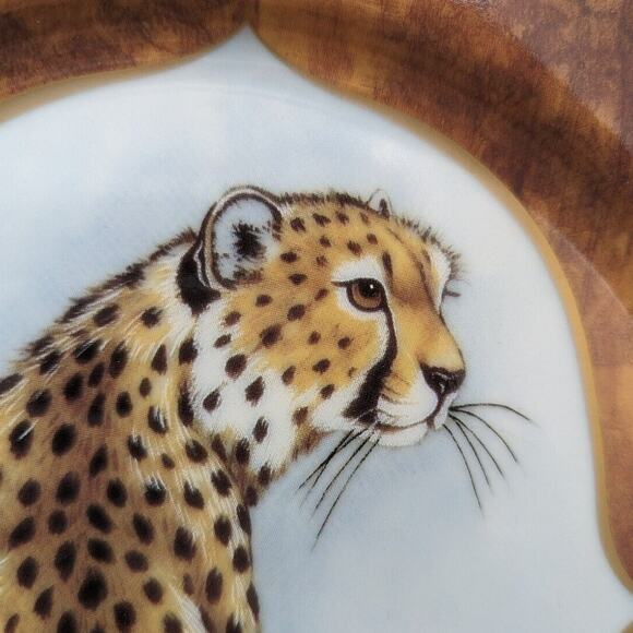 Lynn Chase Plate African Portraits Cheetah Luncheon Dinner 9 Inch Safari 1990s - Picture 7 of 10